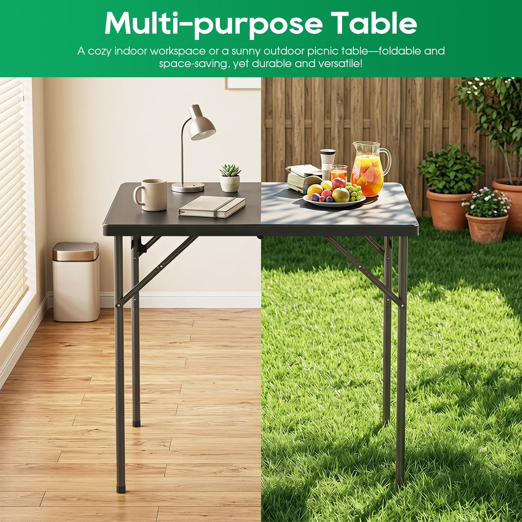 34 Inch Black Folding Card Table S262