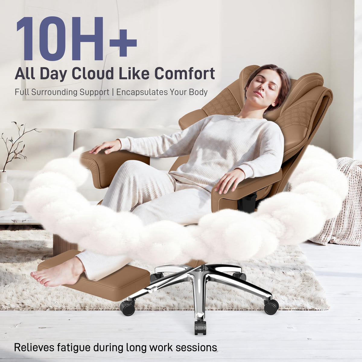 Big and Tall Executive Office Chair with Footrest and Lumbar Support N783779