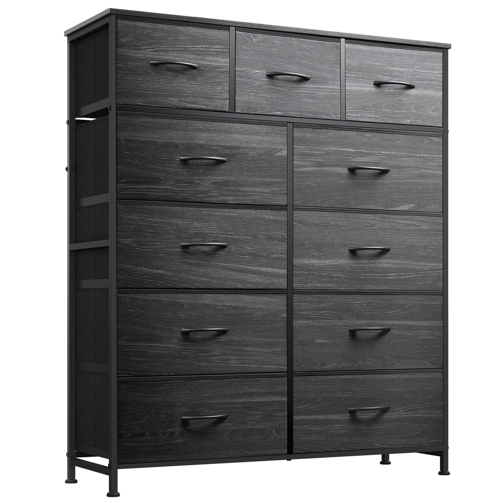 Black 11 Drawer Fabric Dresser O381314