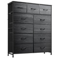 Black 11 Drawer Fabric Dresser O381314