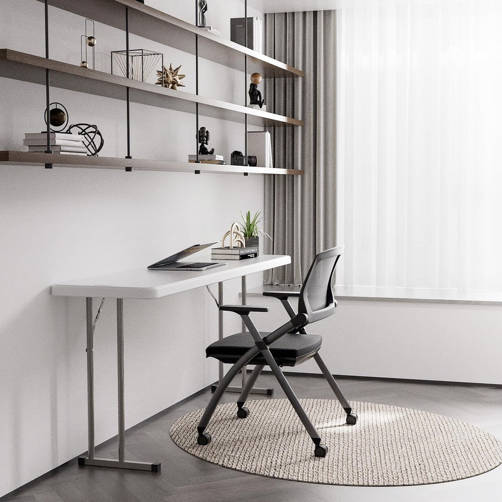 White 6 FT Narrow Folding Table R92300