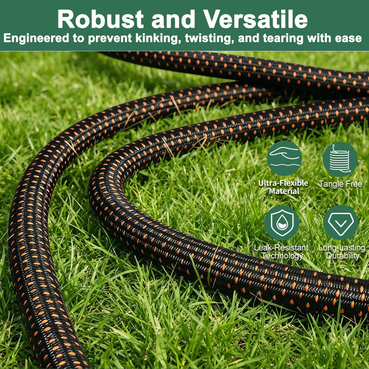 100FT Flexible Garden Hose with 10 Modes Nozzle C2088