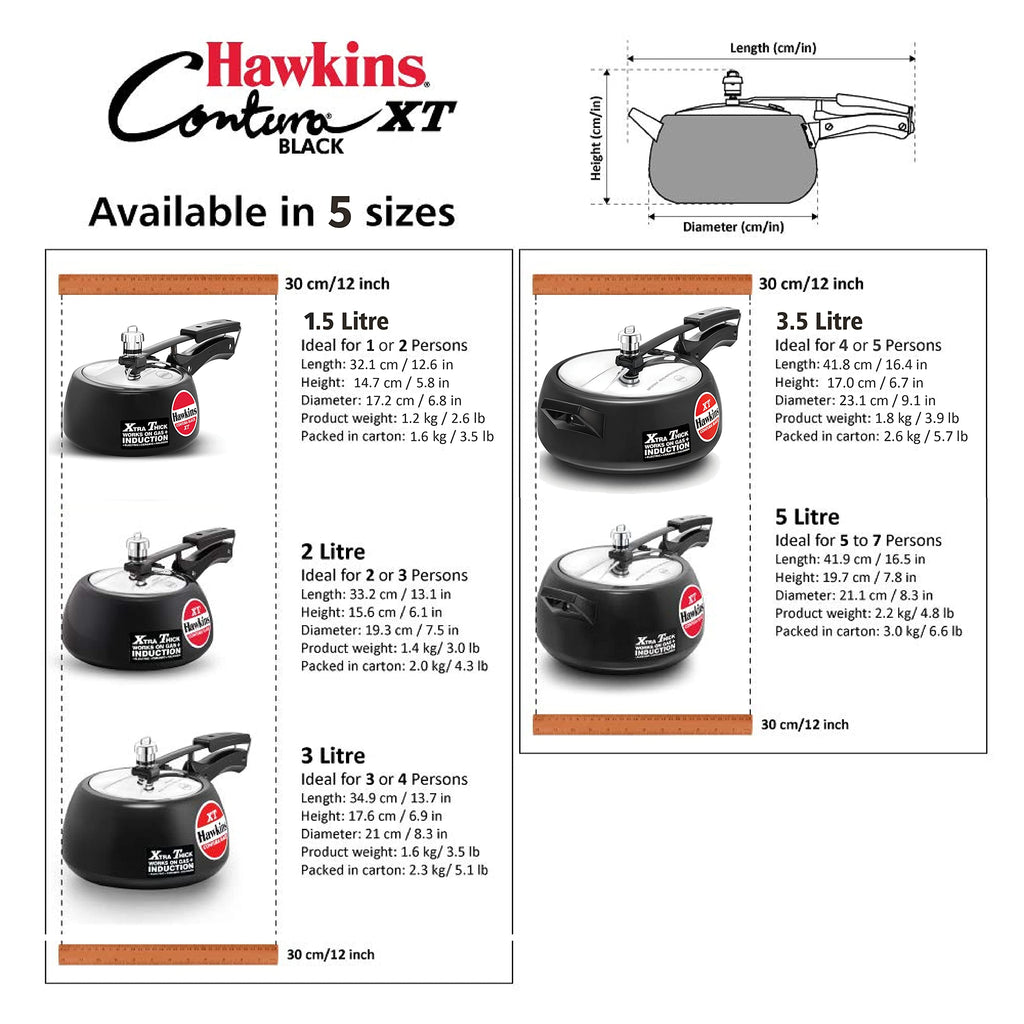 Black 2 Liter Pressure Cooker Q751723