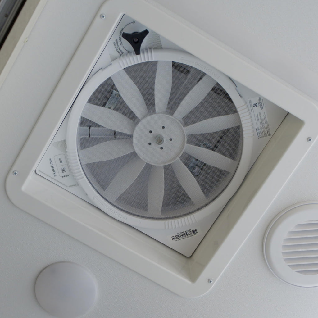 14" RV Rooftop Vent Exhaust Fan with Lid, White P72480