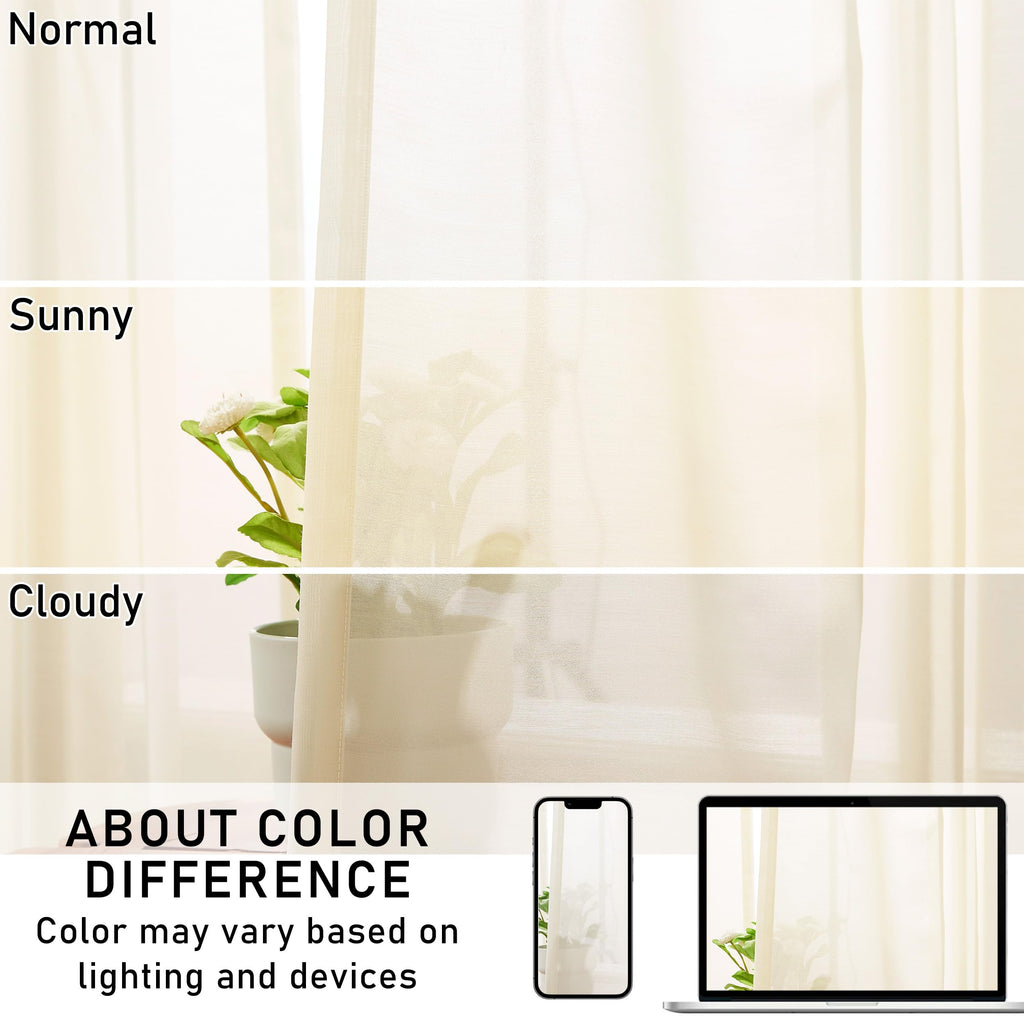 Pinch Pleated Sheer Curtains 108 Inches Length W1787