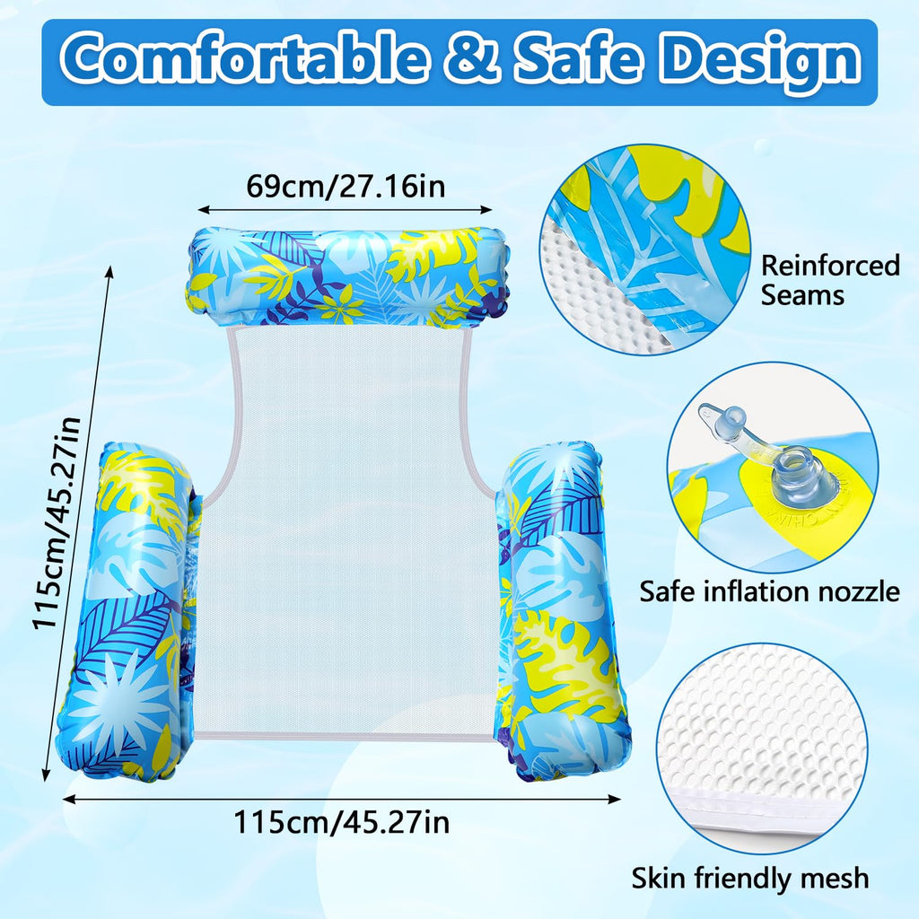 2 Pack Inflatable Pool Floats with Drink Holders and Air Pump E956