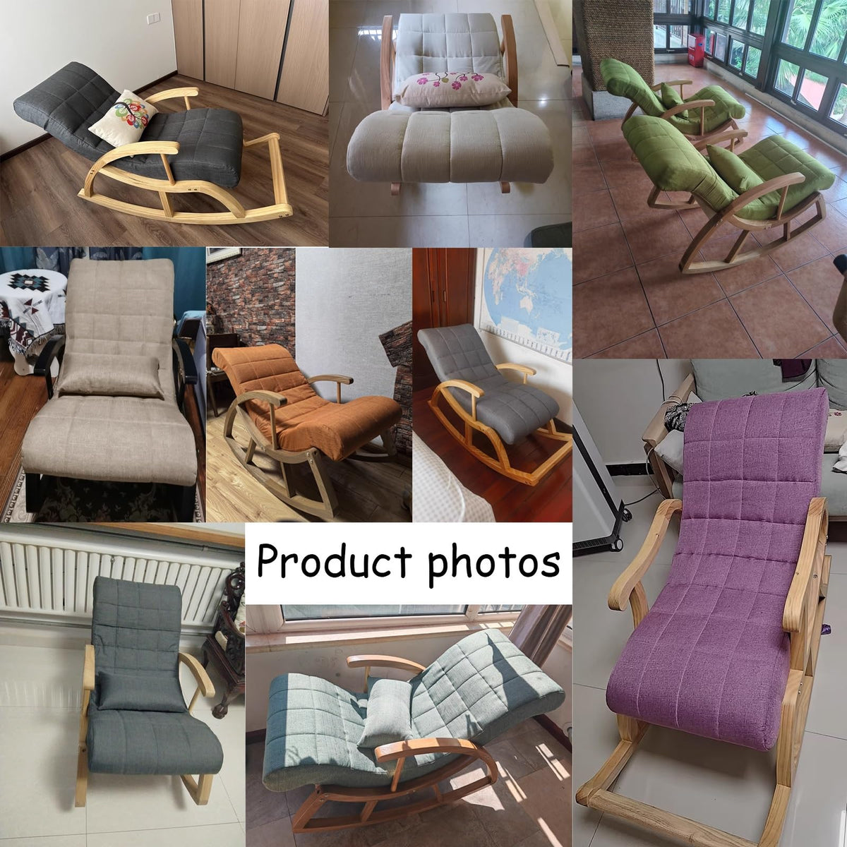 Upholstered Rocking Chair with High Backrest F889