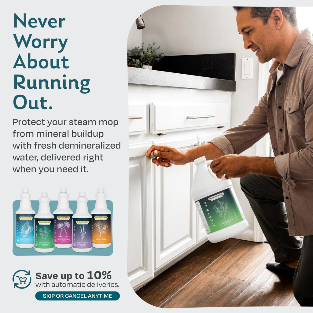 Demineralized Water for Steam Mop, Eucalyptus Mint, 32 oz Y882918