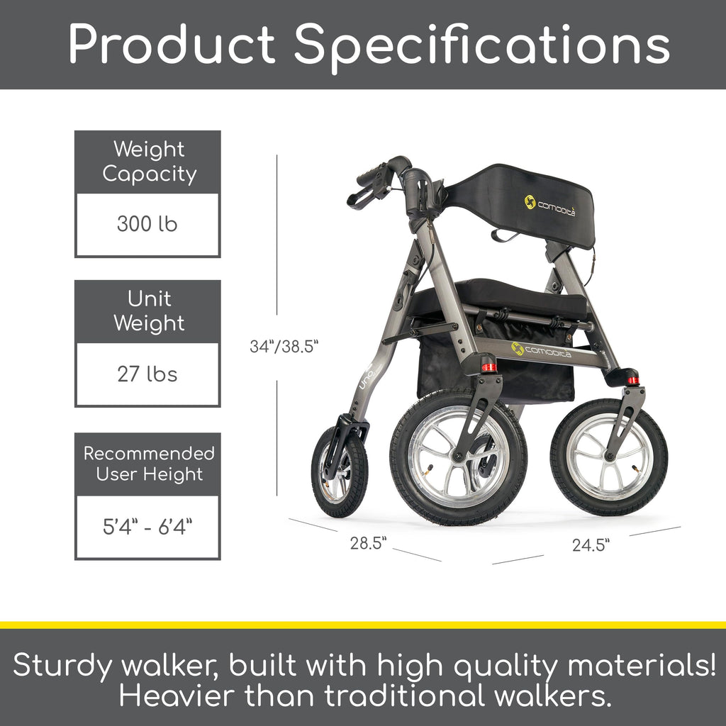All Terrain Rolling Walker with Pneumatic Tires N4816