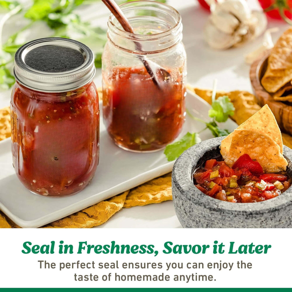 16 Oz Wide Mouth Glass Mason Jars with Lids & Bands, 12-Pack J68097