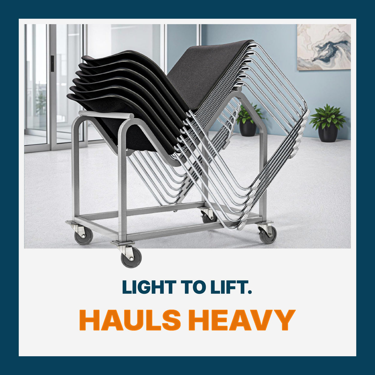 Heavy Duty Steel Stack Chair Dolly with Swivel Casters C57130