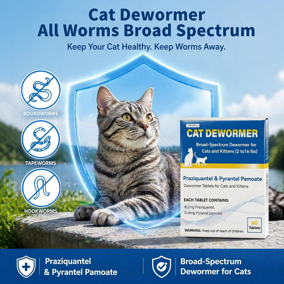Cat Dewormer Tablet for Cats and Kittens K261