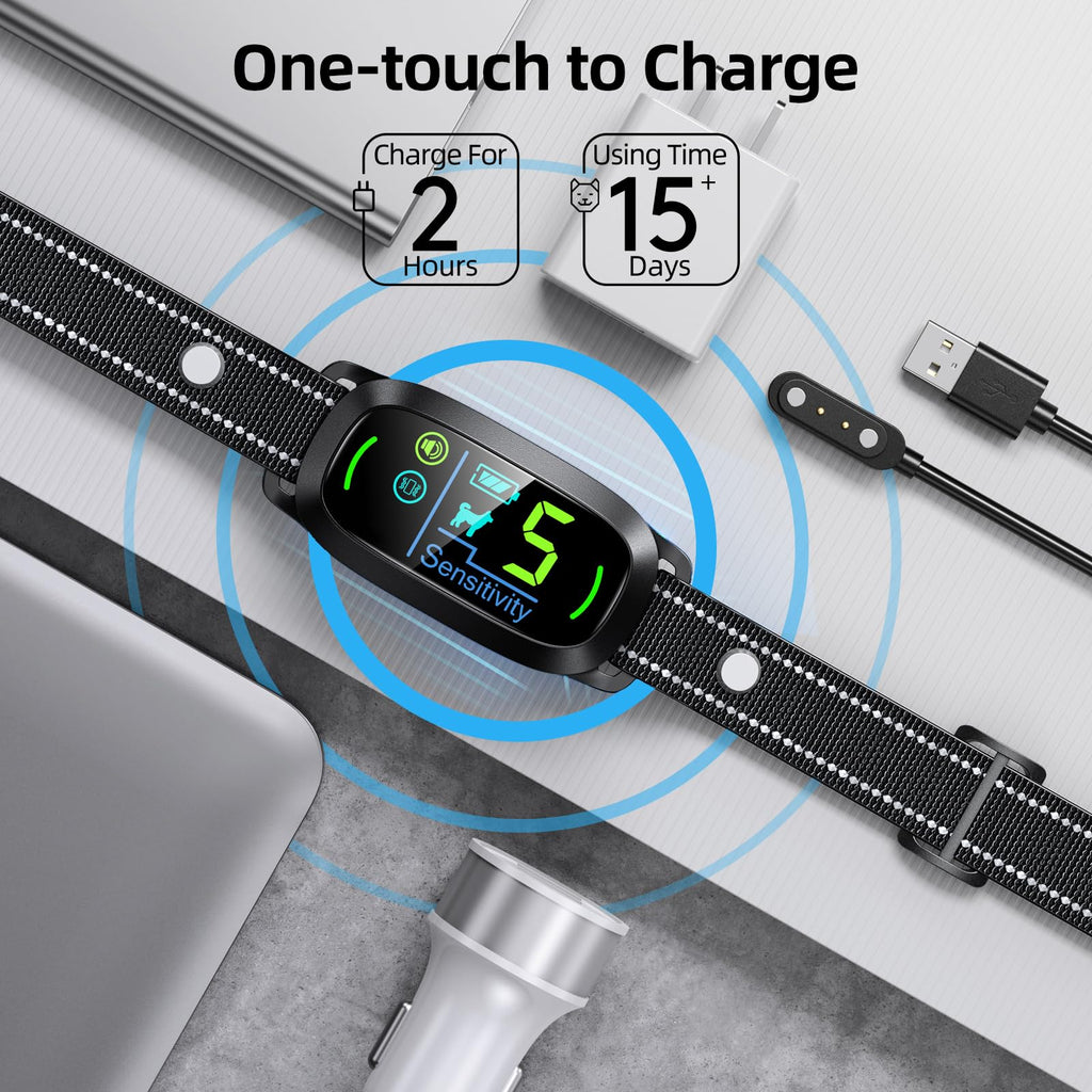 Rechargeable Anti Barking Training Collar with 5 Adjustable Sensitivity W897