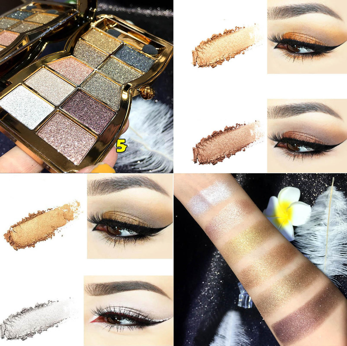 10 Colors Shimmer & Matte Glitter Eyeshadow Palette Z2363