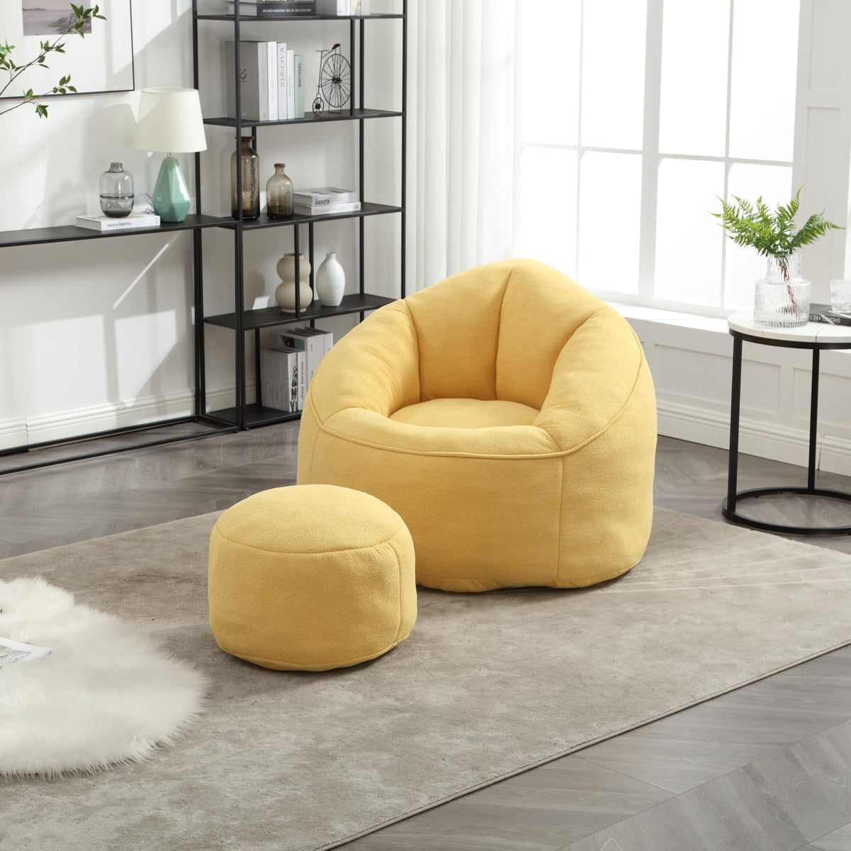 Microfiber Bean Bag Chair with Footrest C943983