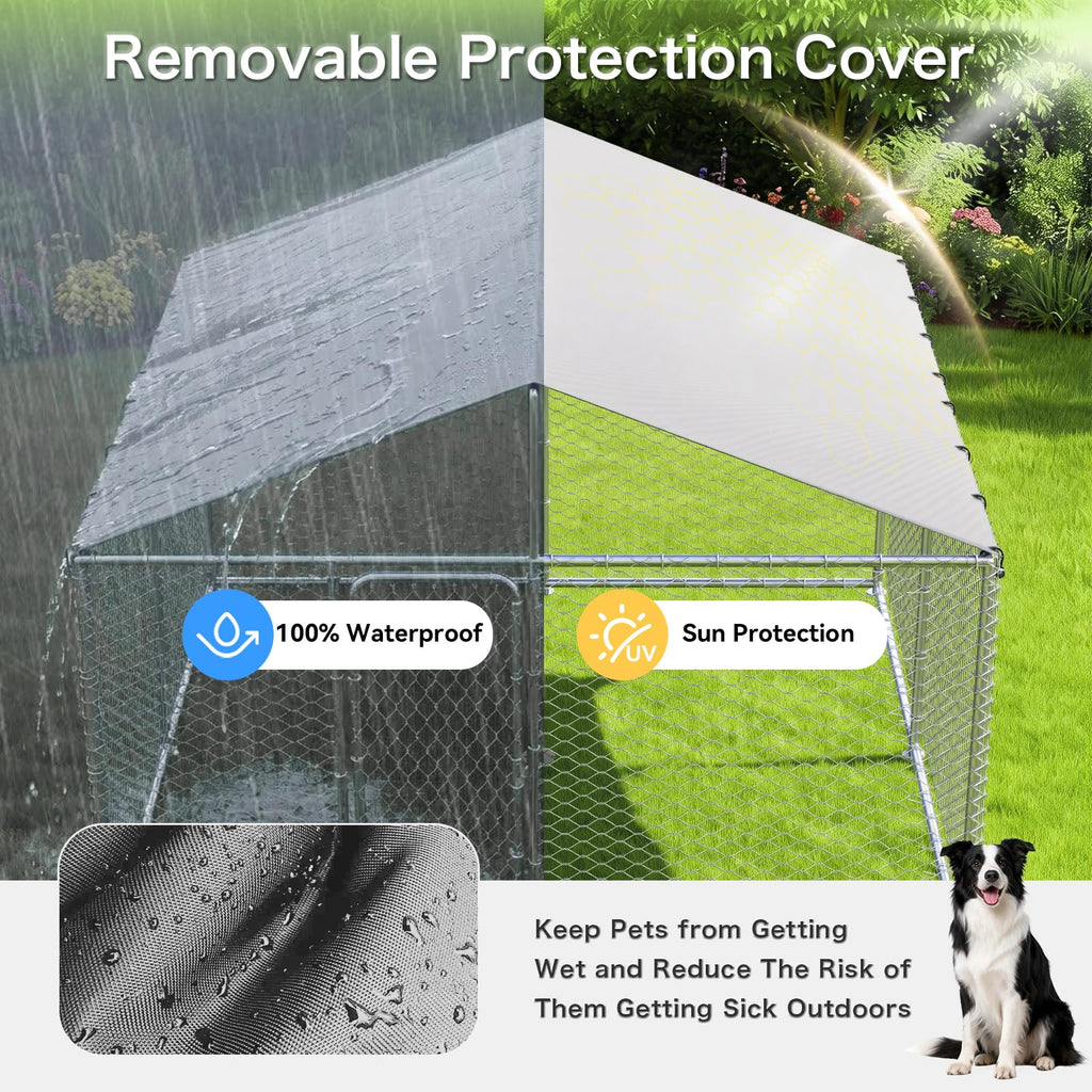 10x10 FT Outdoor Dog Kennel with Roof B8759