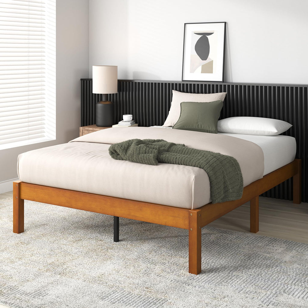 14 Inch Bamboo Platform Bed Frame, Queen Y7010