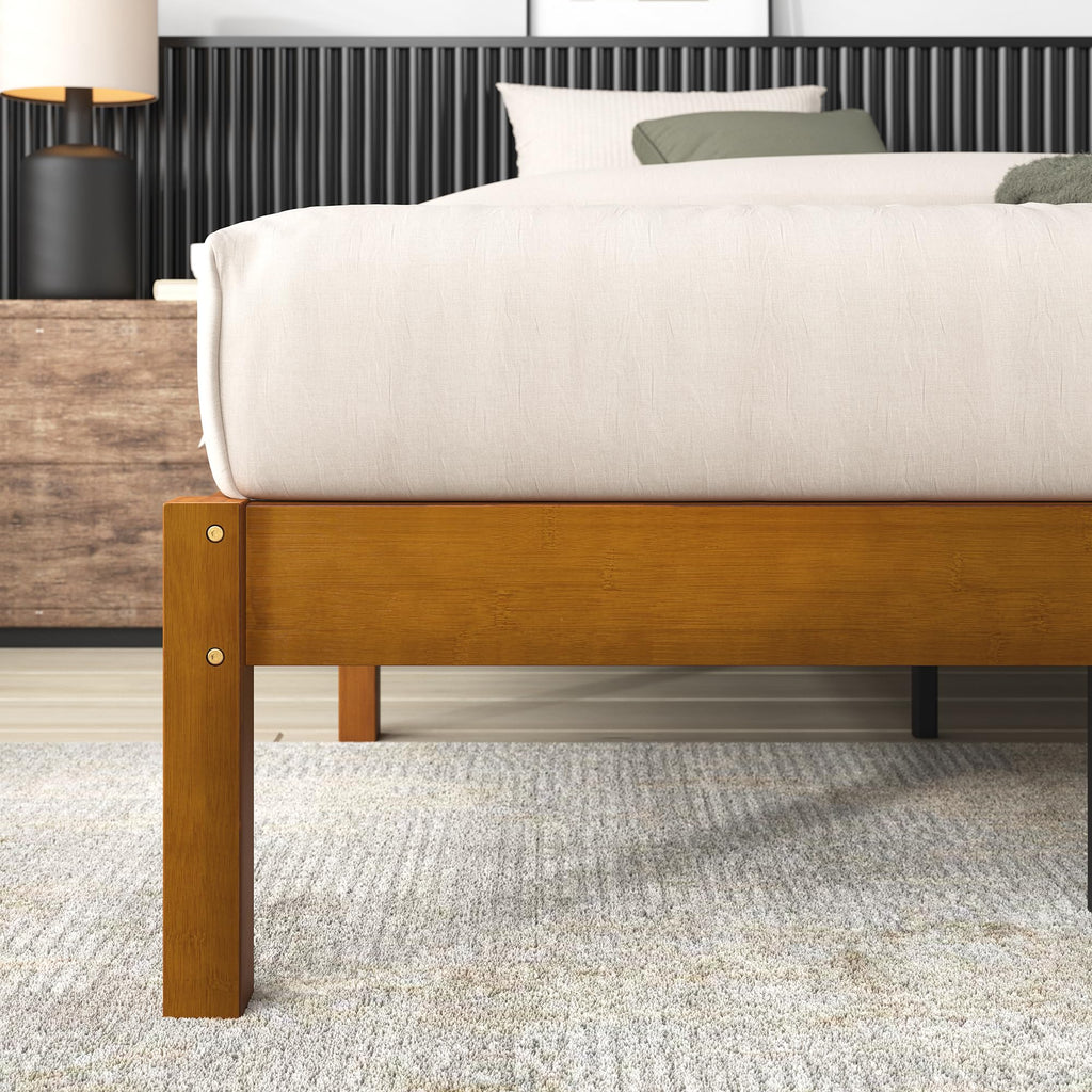 14 Inch Bamboo Platform Bed Frame, Queen Y7010