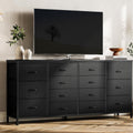 Black 14 Drawer Fabric TV Stand B3723