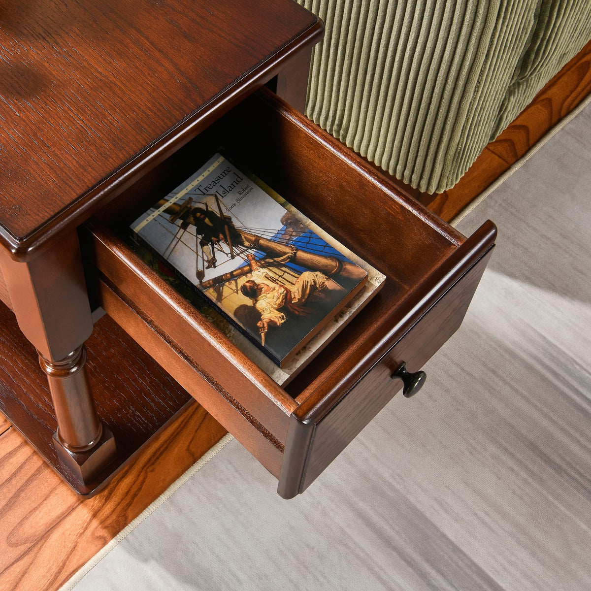Narrow Wood End Table with Drawer R78930