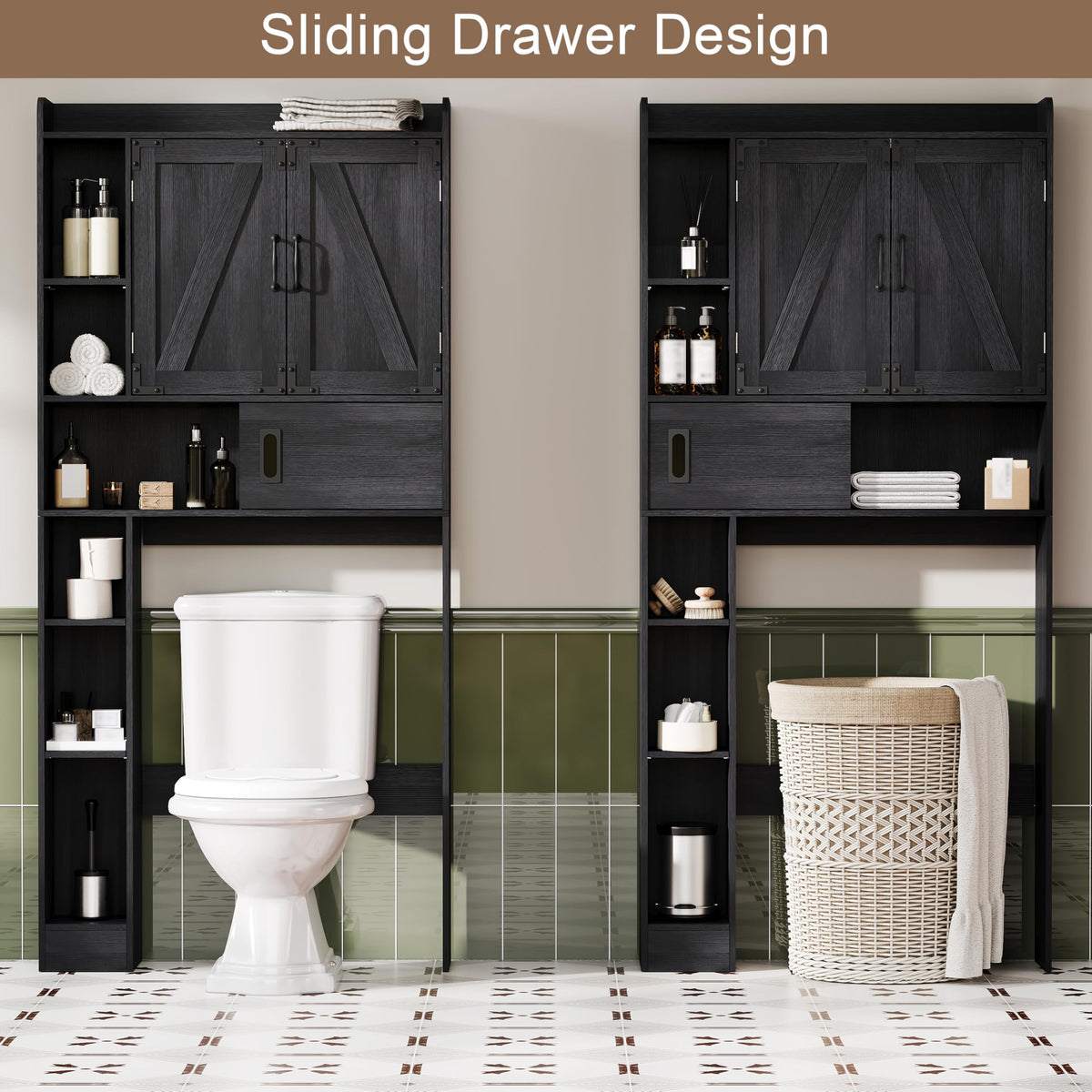 Over The Toilet Storage Cabinet with Sliding Door T3156