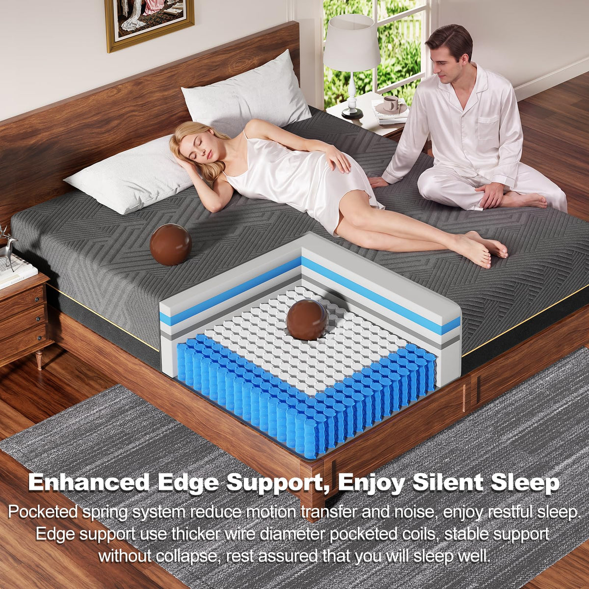 12 Inch Full Size Hybrid Mattress with Memory Foam D712486