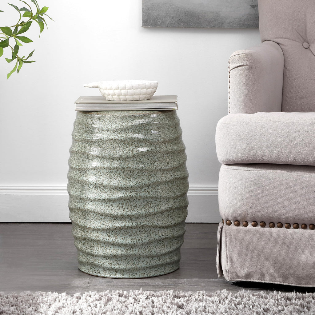 Blue Ceramic Garden Stool F566870