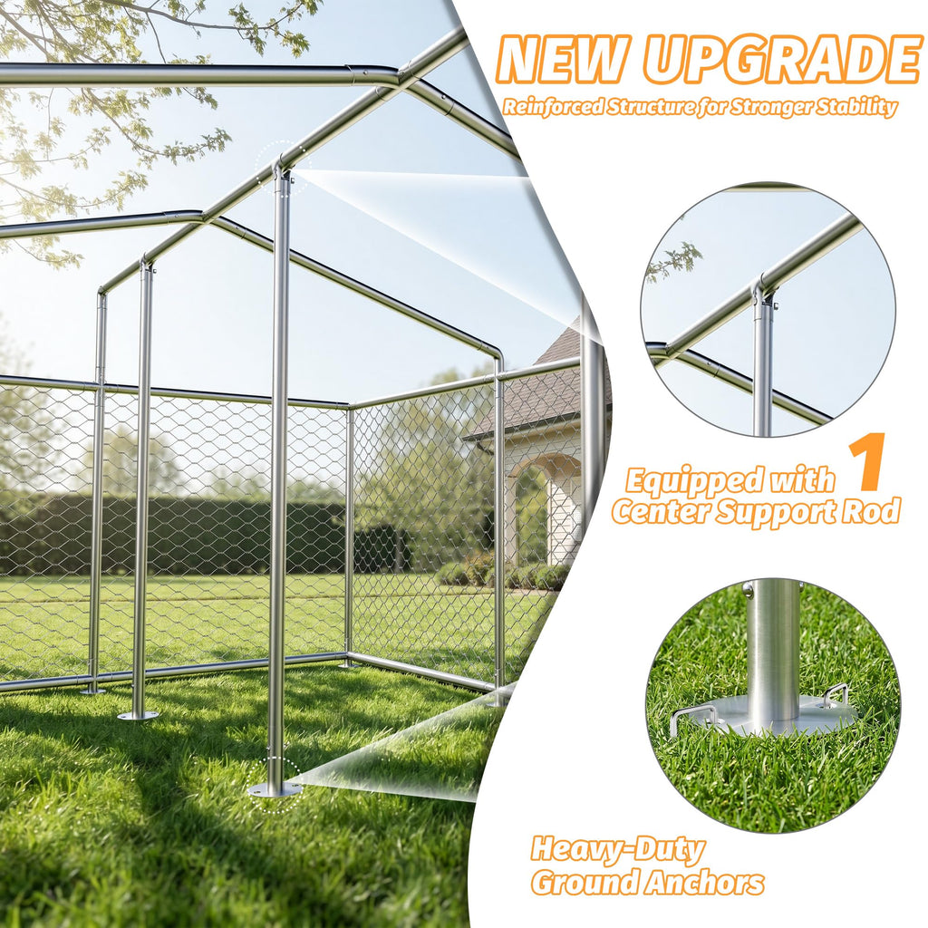 10x10 FT Outdoor Dog Kennel with Roof B8759