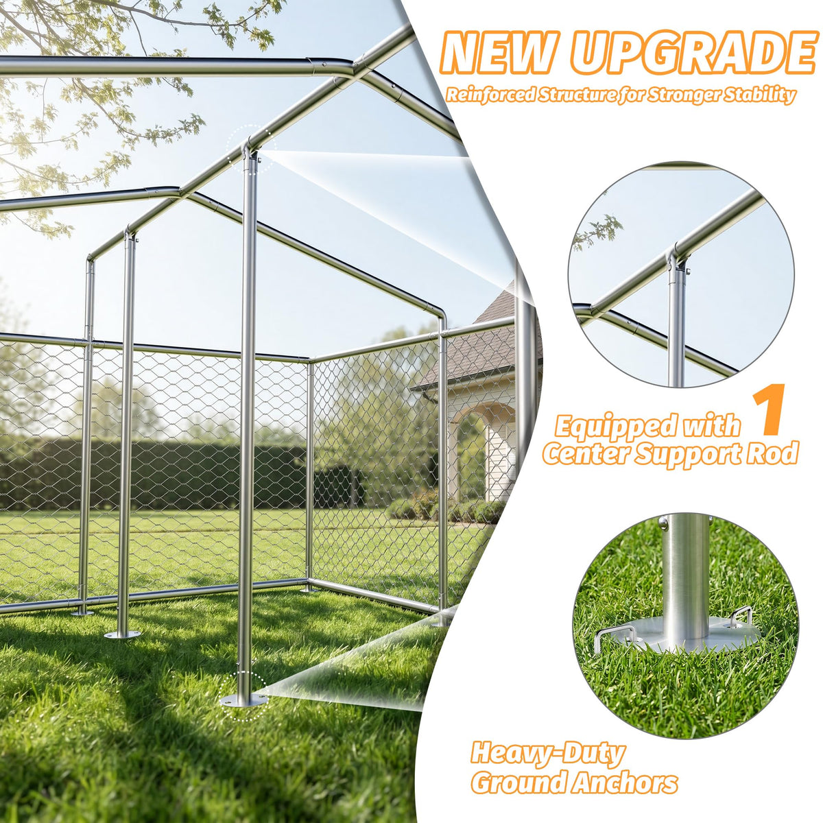 10x10 FT Outdoor Dog Kennel with Roof B8759